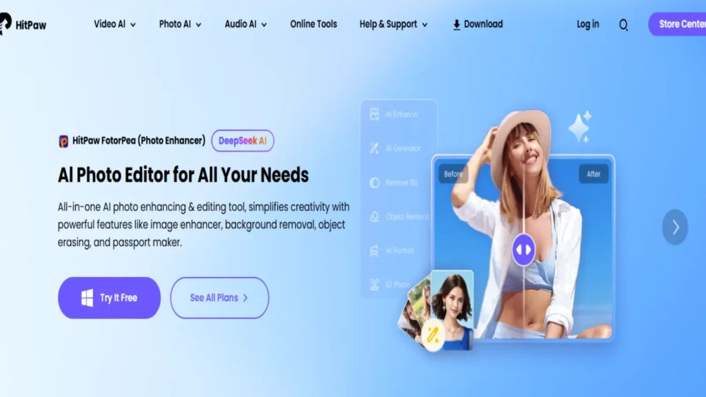 Best 28 Apps Like Remini — Photo Enhancer in 2025 22 HitPaw AI photo editor, before and after preview