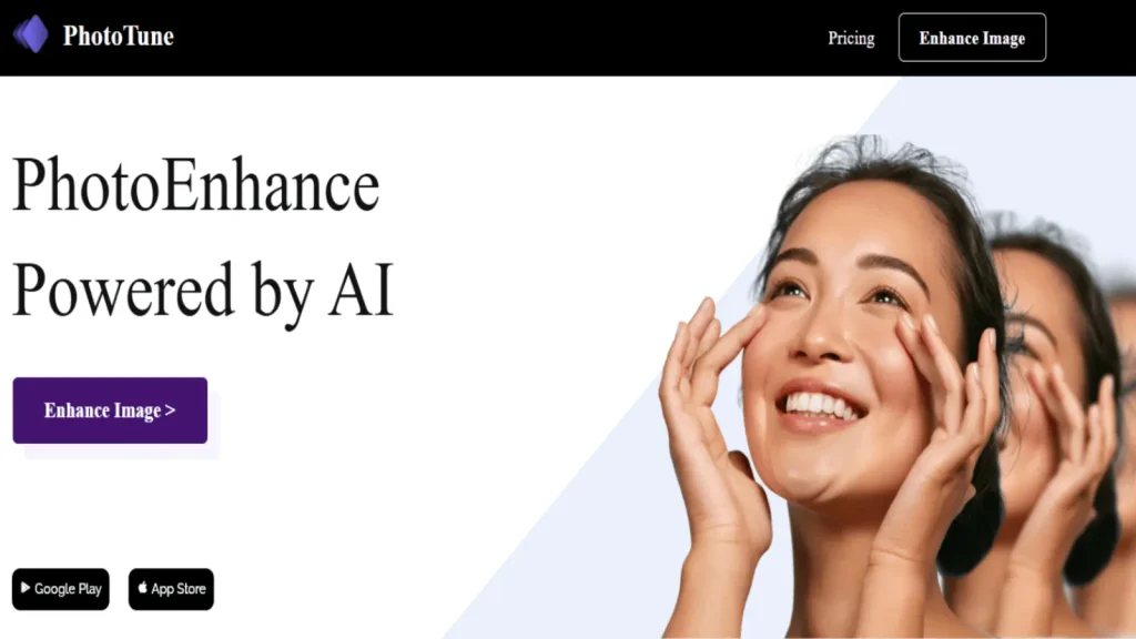 Best 28 Apps Like Remini — Photo Enhancer in 2025 18 PhotoTune app home page screenshot