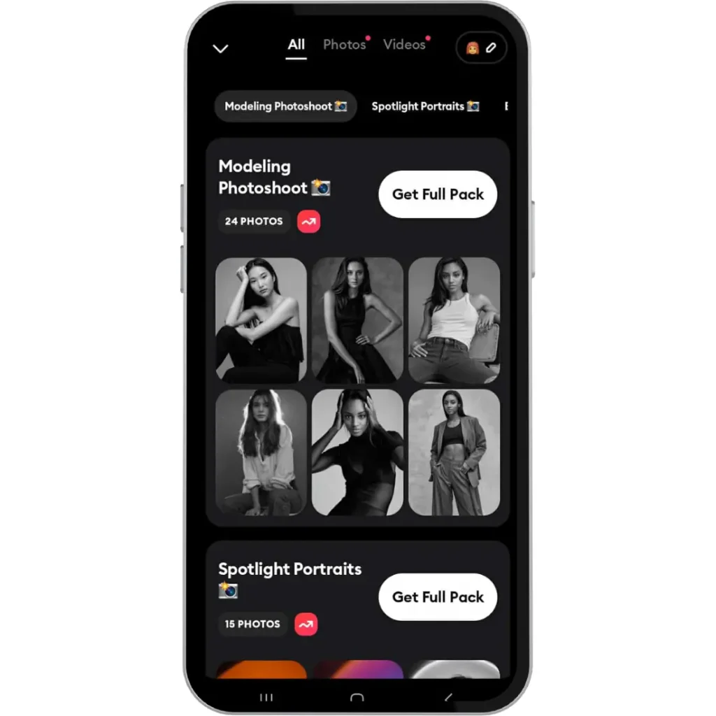 Remini Mod APK Download V3.9.5 Unlimited Pro Cards (Premium Unlocked) 2026 31 remini modeling photoshoot filter showing models in the image